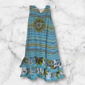 ZAZA EUC GIRLS BLUE STRIPE CASUAL DRESSES SPRING TANK BEACH DRESS SIZE 4
